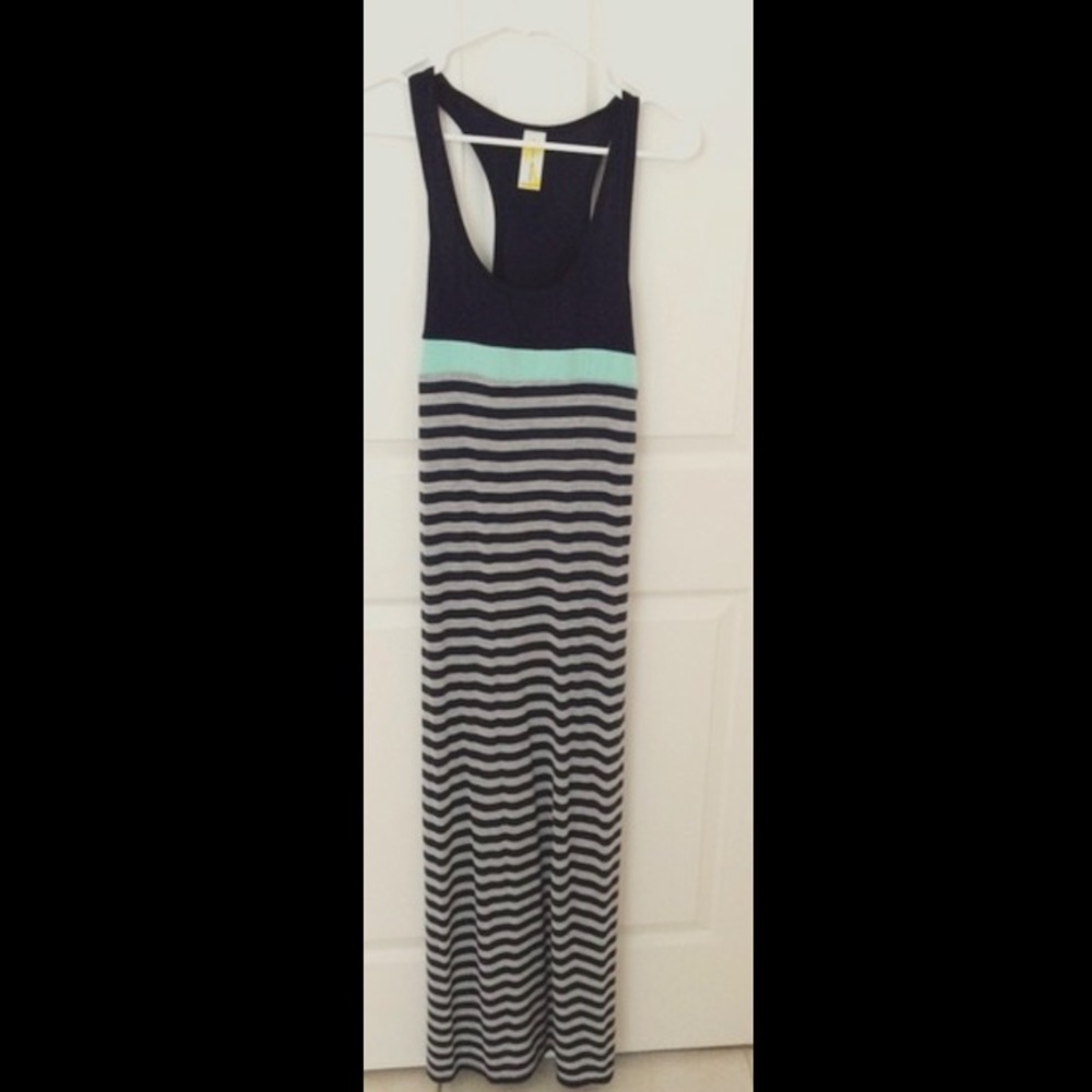 Racer Back Stripe Maxi Dress
